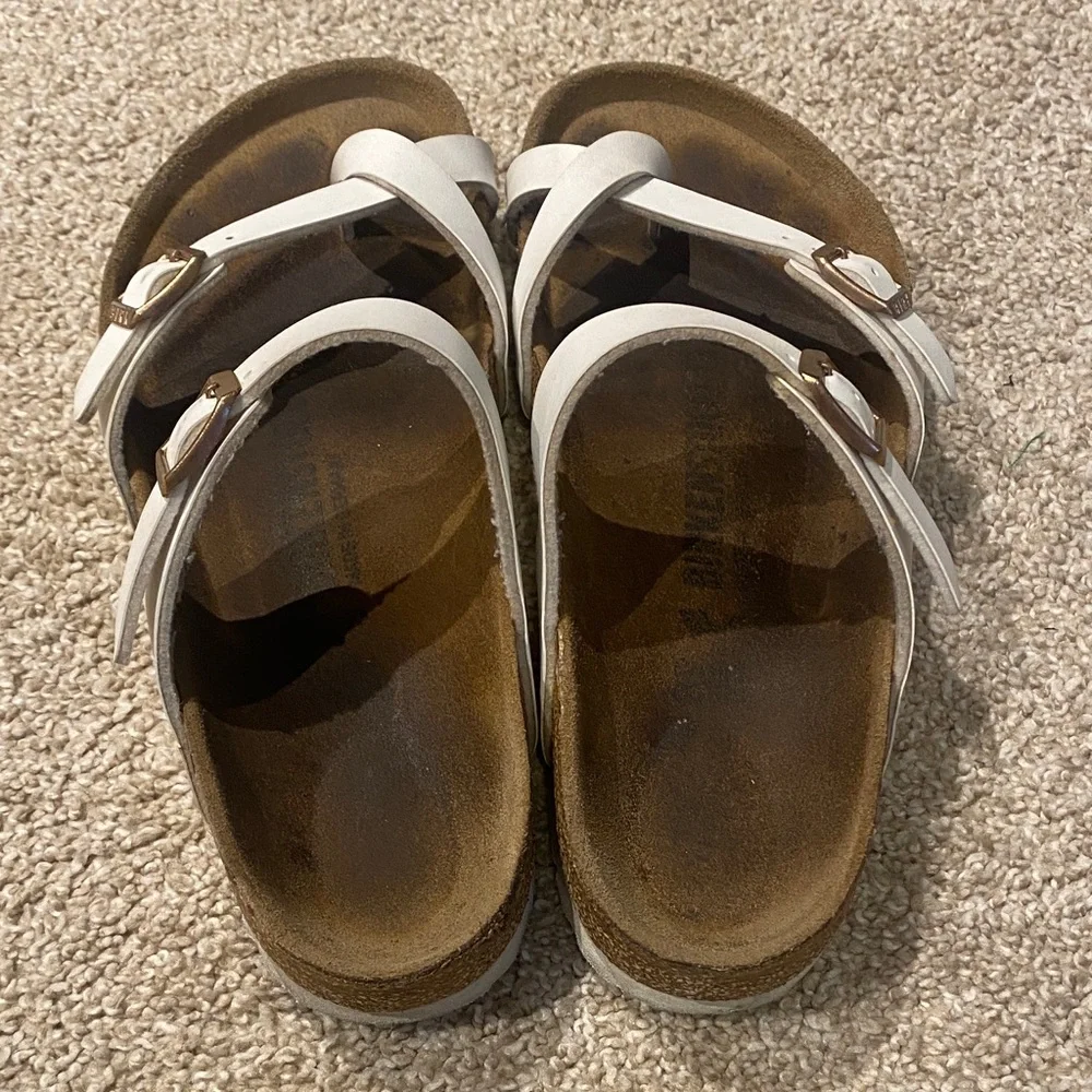 Birkenstock White Cross-Strap Mayari Sandals size 39 Regular